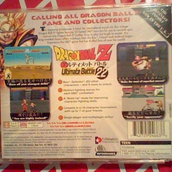 Dragonball Z Ultimate Battle 22 PS1 Playstation video game - Picture 3 of 3